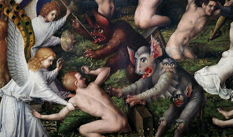 Fragment obrazu Stephana Lochnera „Sąd Ostateczny”, około 1435 roku