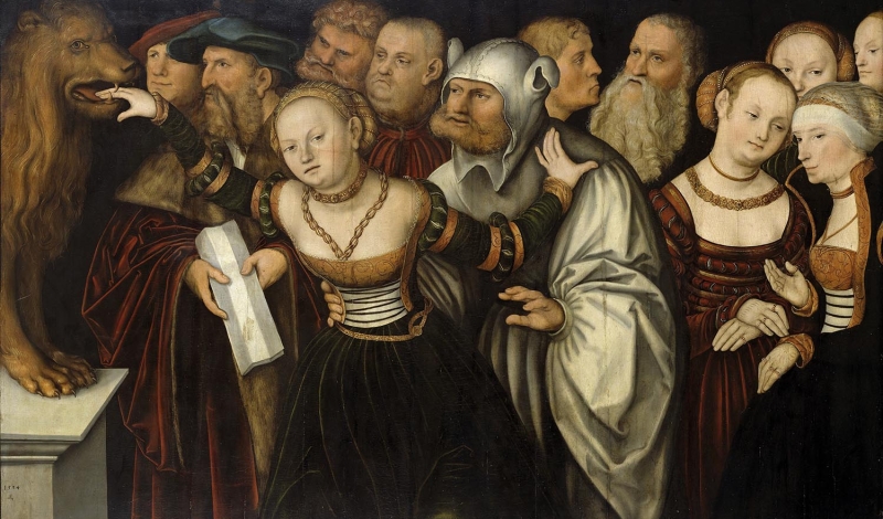 Lucas Cranach Starszy „Legenda o Ustach Prawdy”, 1534