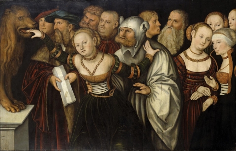 Lucas Cranach Starszy „Legenda o Ustach Prawdy”, 1534
